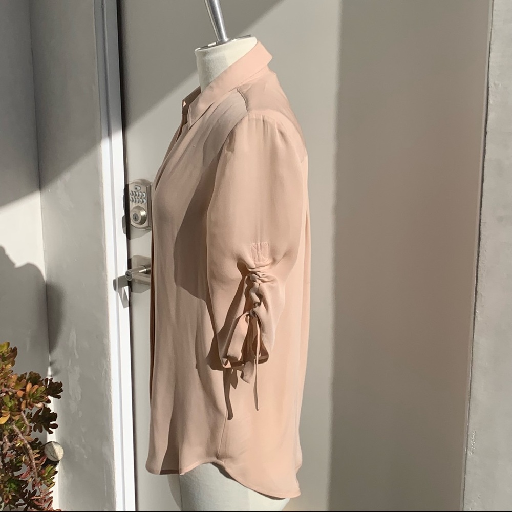 L’agence Silk Button Down Blouse Drawstring Ruchi… - image 2